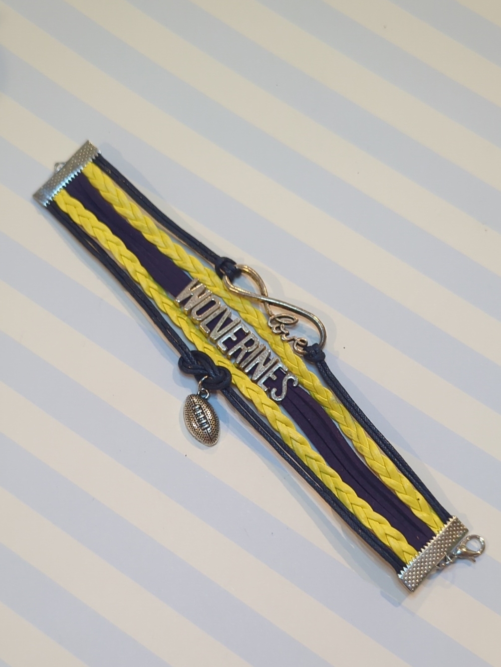 Black And Yellow Gold Wolverines Bracelet